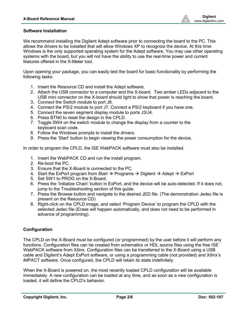 Digilent X-Board User Manual | Page 2 / 6