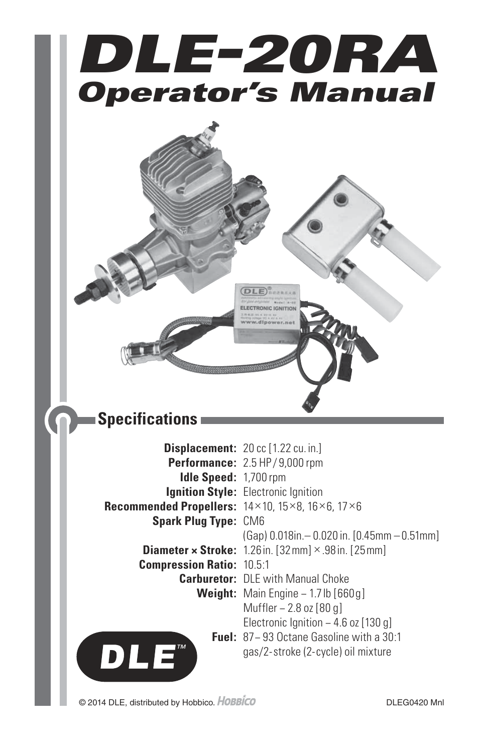 DLE 20RA User Manual | 24 pages