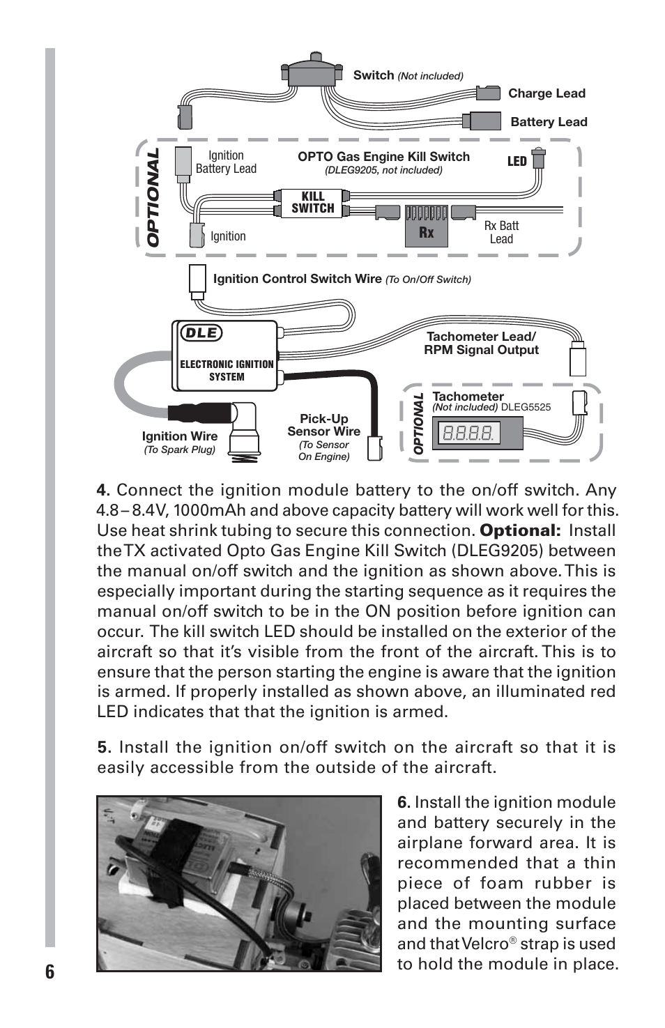 Strap is used to hold the module in place | DLE 20RA User Manual | Page 6 / 24