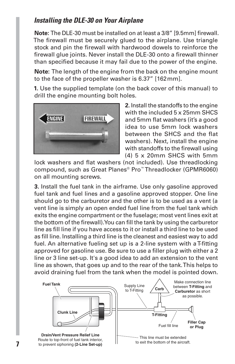 7installing the dle-30 on your airplane | DLE 30 User Manual | Page 7 / 24