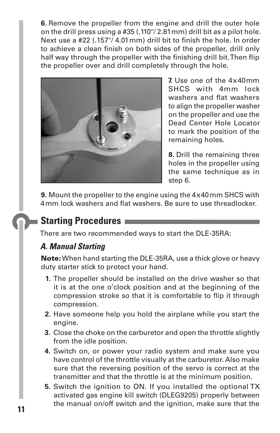 Starting procedures | DLE 35RA User Manual | Page 11 / 24
