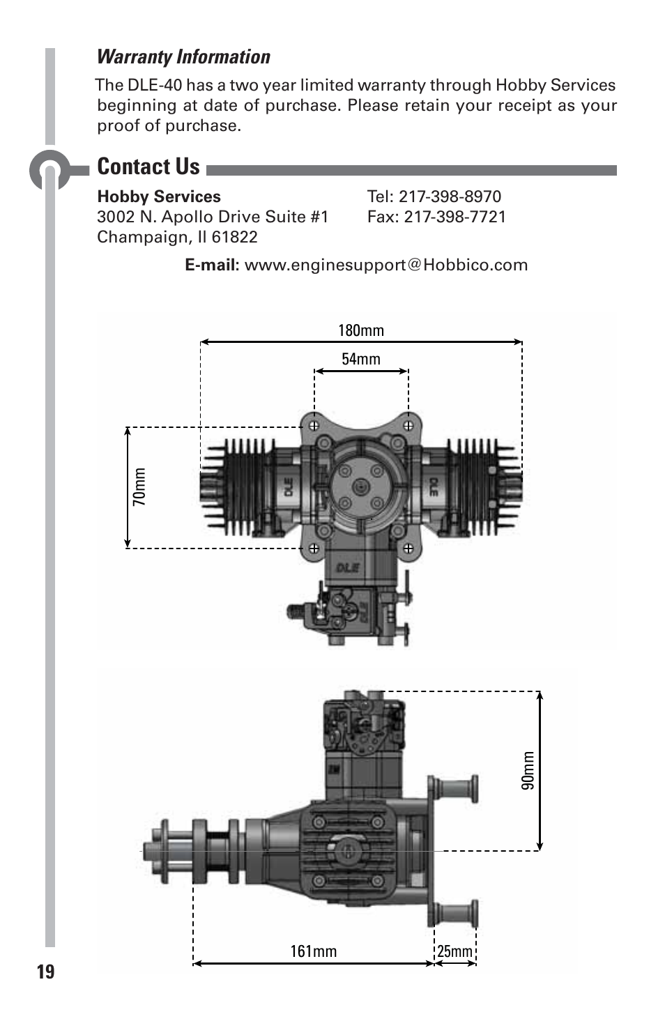 Contact us | DLE 40 User Manual | Page 19 / 24