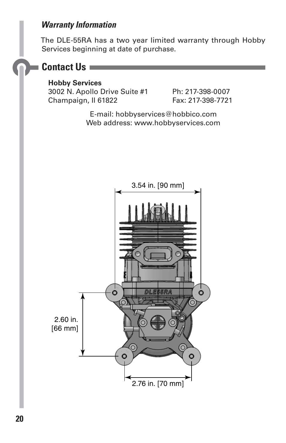 Contact us | DLE 55RA User Manual | Page 20 / 24