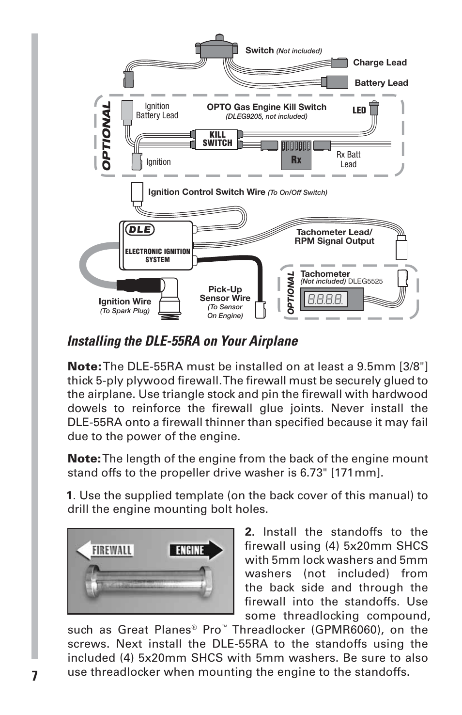 Installing the dle-55ra on your airplane | DLE 55RA User Manual | Page 7 / 24