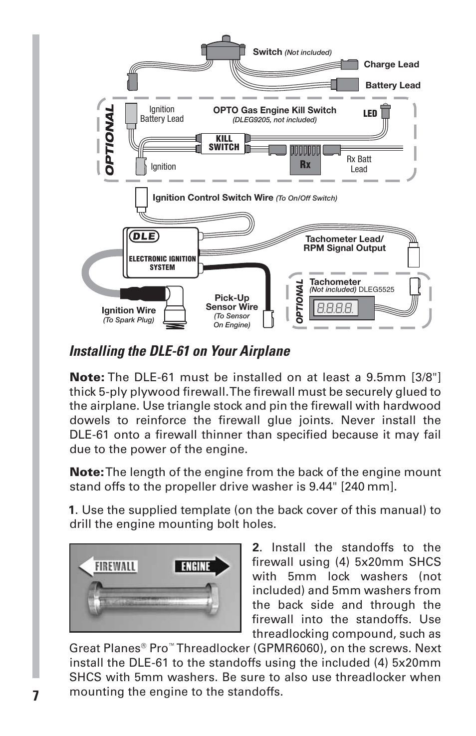 Installing the dle-61 on your airplane | DLE 61 User Manual | Page 7 / 24