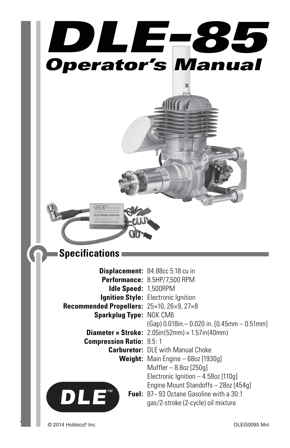 DLE 85 User Manual | 24 pages