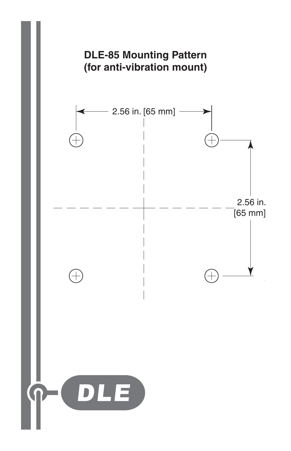 Dle-85 mounting pattern (for anti-vibration mount) | DLE 85 User Manual | Page 24 / 24