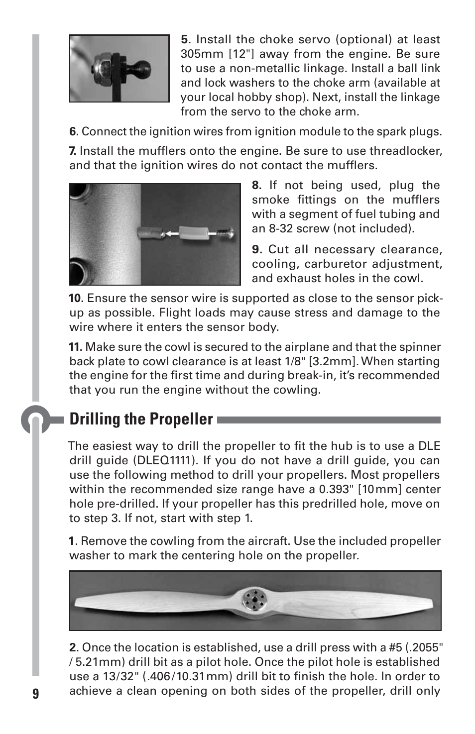 Drilling the propeller | DLE 120 User Manual | Page 9 / 24