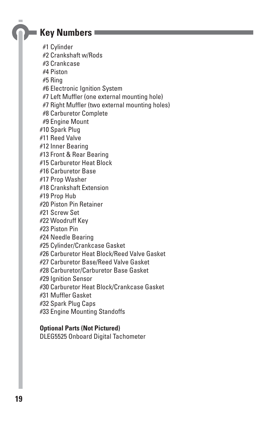 Key numbers | DLE 170 User Manual | Page 19 / 20