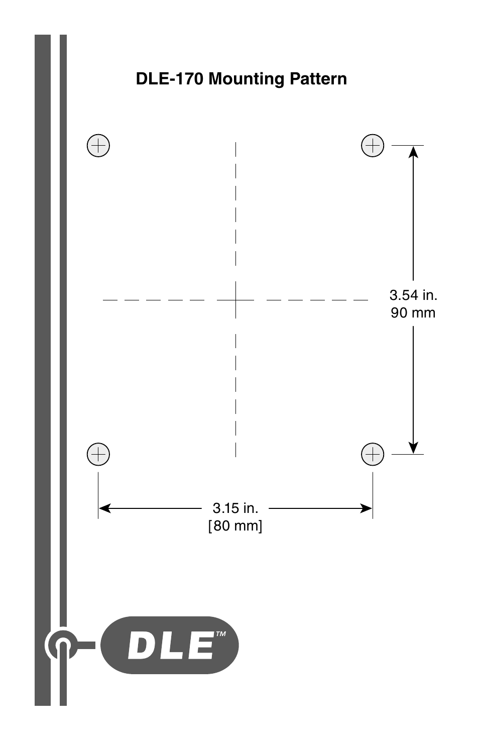 Dle-170 mounting pattern | DLE 170 User Manual | Page 20 / 20