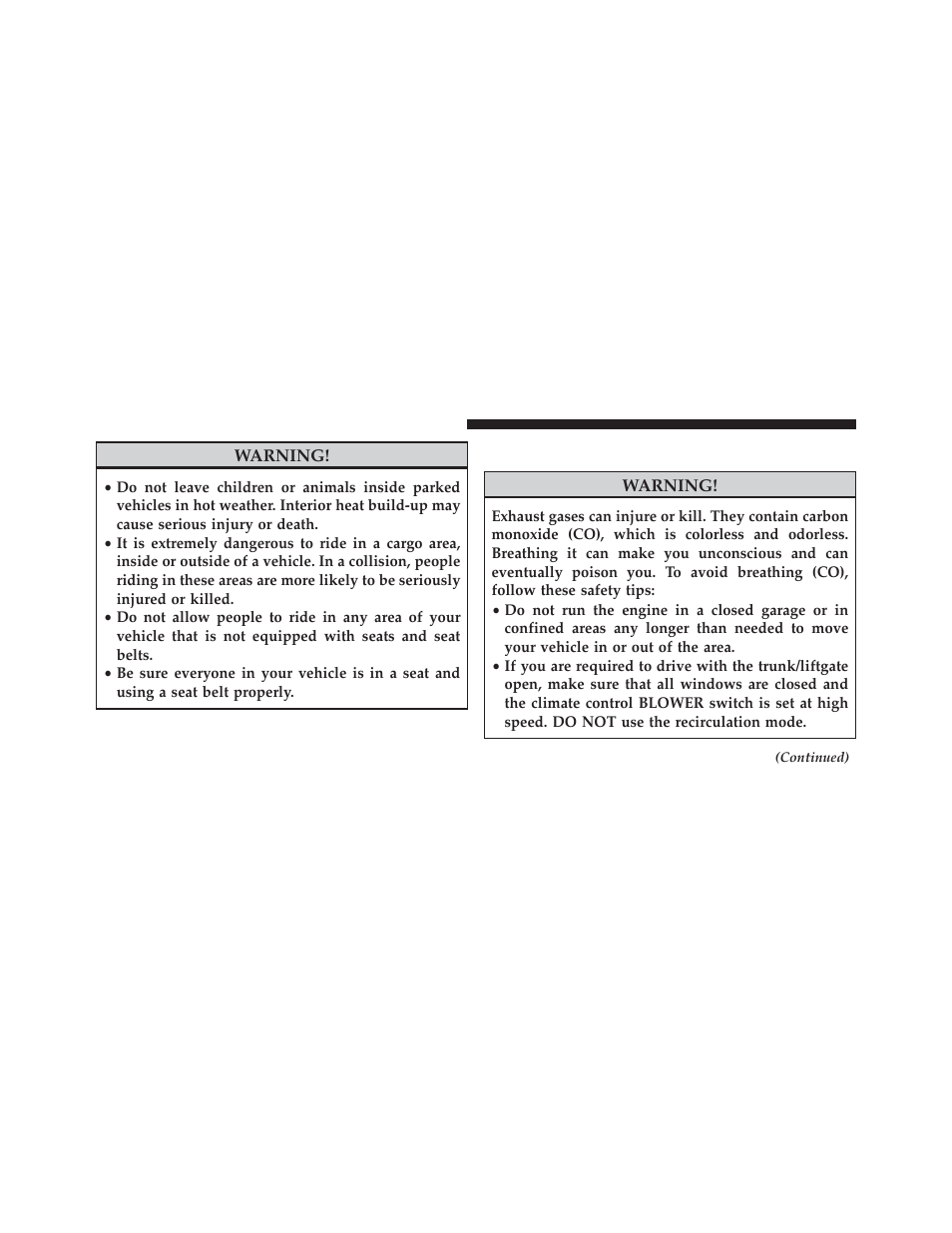 Exhaust gas | Dodge 2013 Grand Caravan User Manual | Page 118 / 663