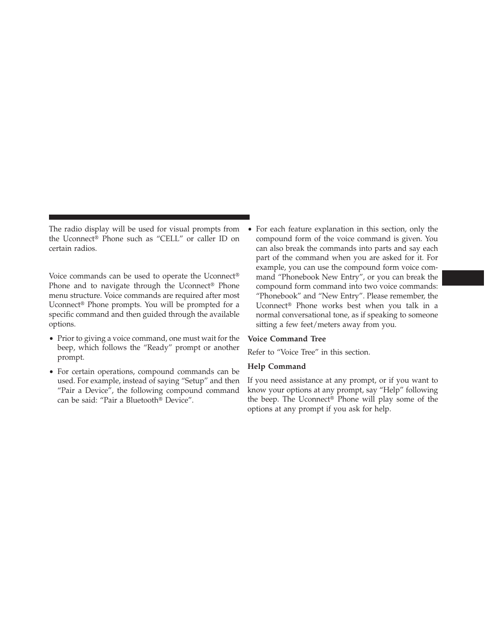 Operation, Voice command tree, Help command | Dodge 2013 Grand Caravan User Manual | Page 147 / 663