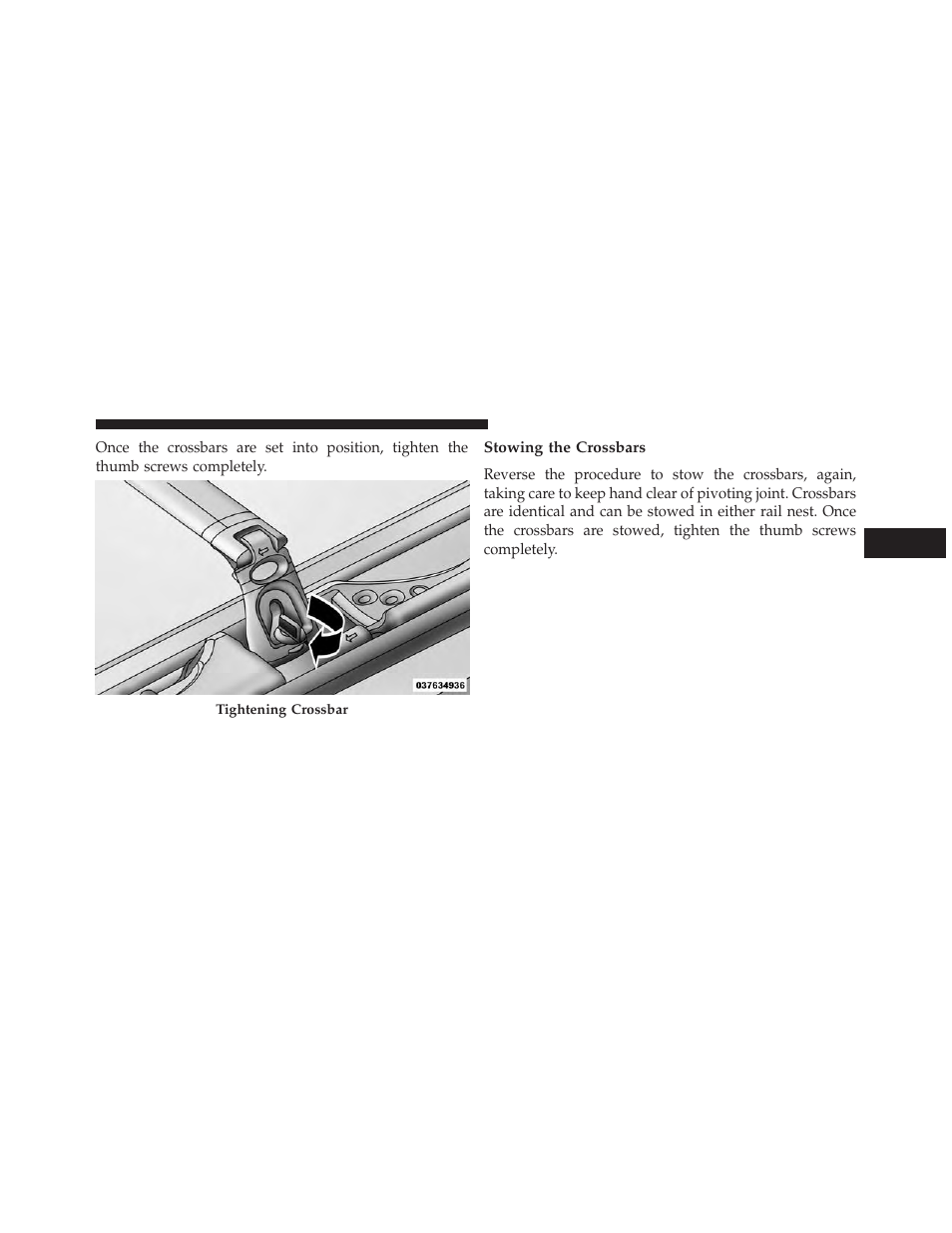 Stowing the crossbars | Dodge 2013 Grand Caravan User Manual | Page 297 / 663