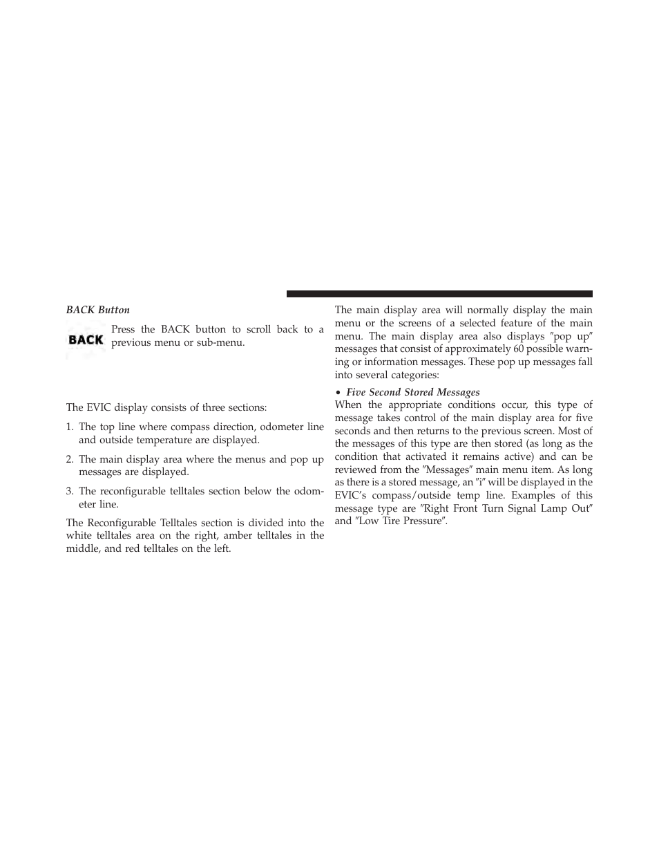 Electronic vehicle information center (evic), Displays | Dodge 2013 Grand Caravan User Manual | Page 324 / 663