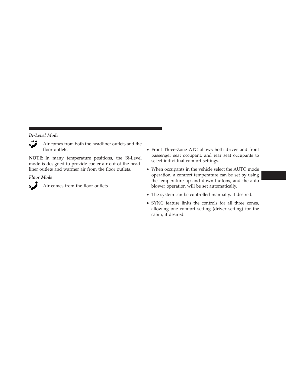 Automatic temperature control (atc) — if equipped, Automatic temperature control (atc), If equipped | Dodge 2013 Grand Caravan User Manual | Page 427 / 663