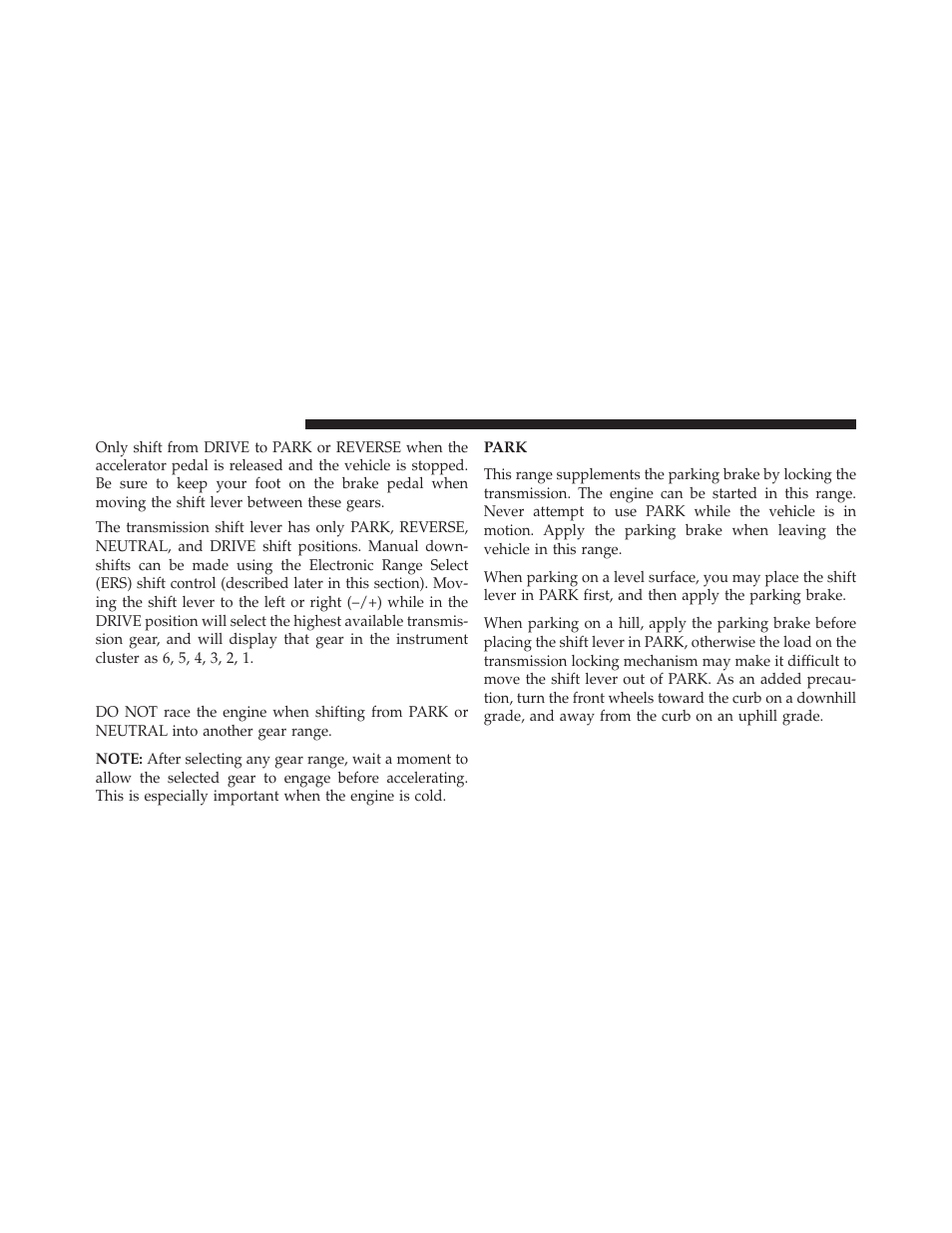 Gear ranges, Park | Dodge 2013 Grand Caravan User Manual | Page 454 / 663