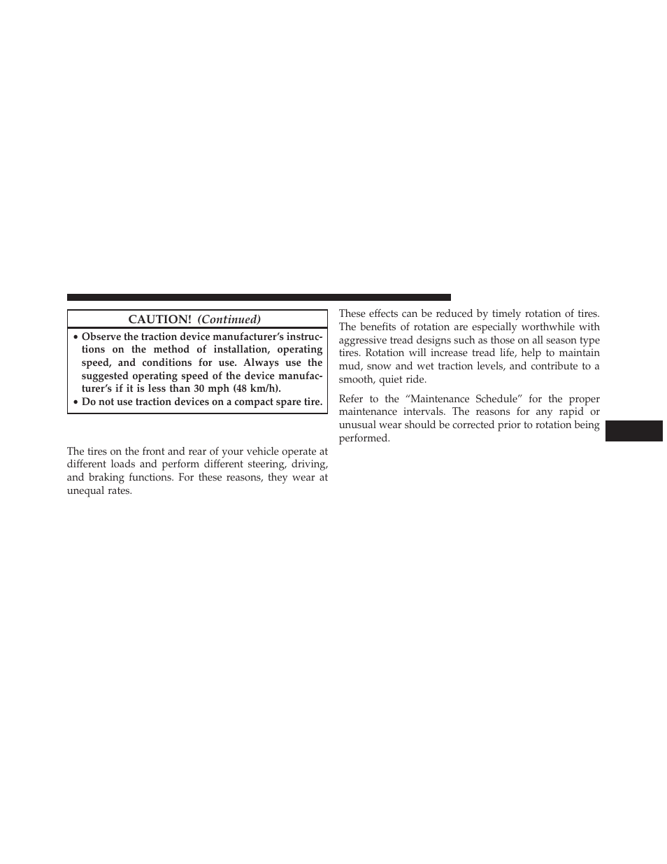 Tire rotation recommendations | Dodge 2013 Grand Caravan User Manual | Page 503 / 663