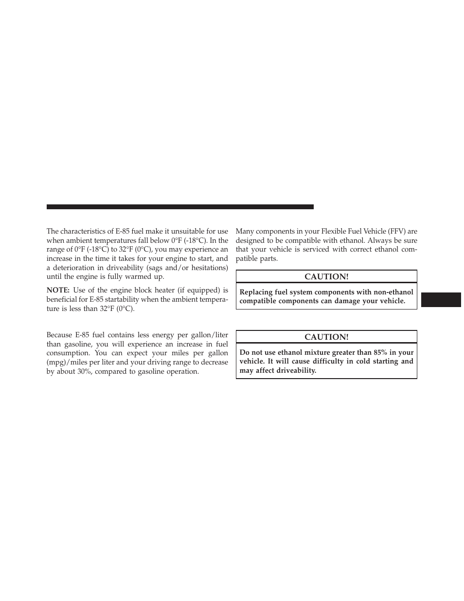 Starting, Cruising range, Replacement parts | Maintenance | Dodge 2013 Grand Caravan User Manual | Page 521 / 663
