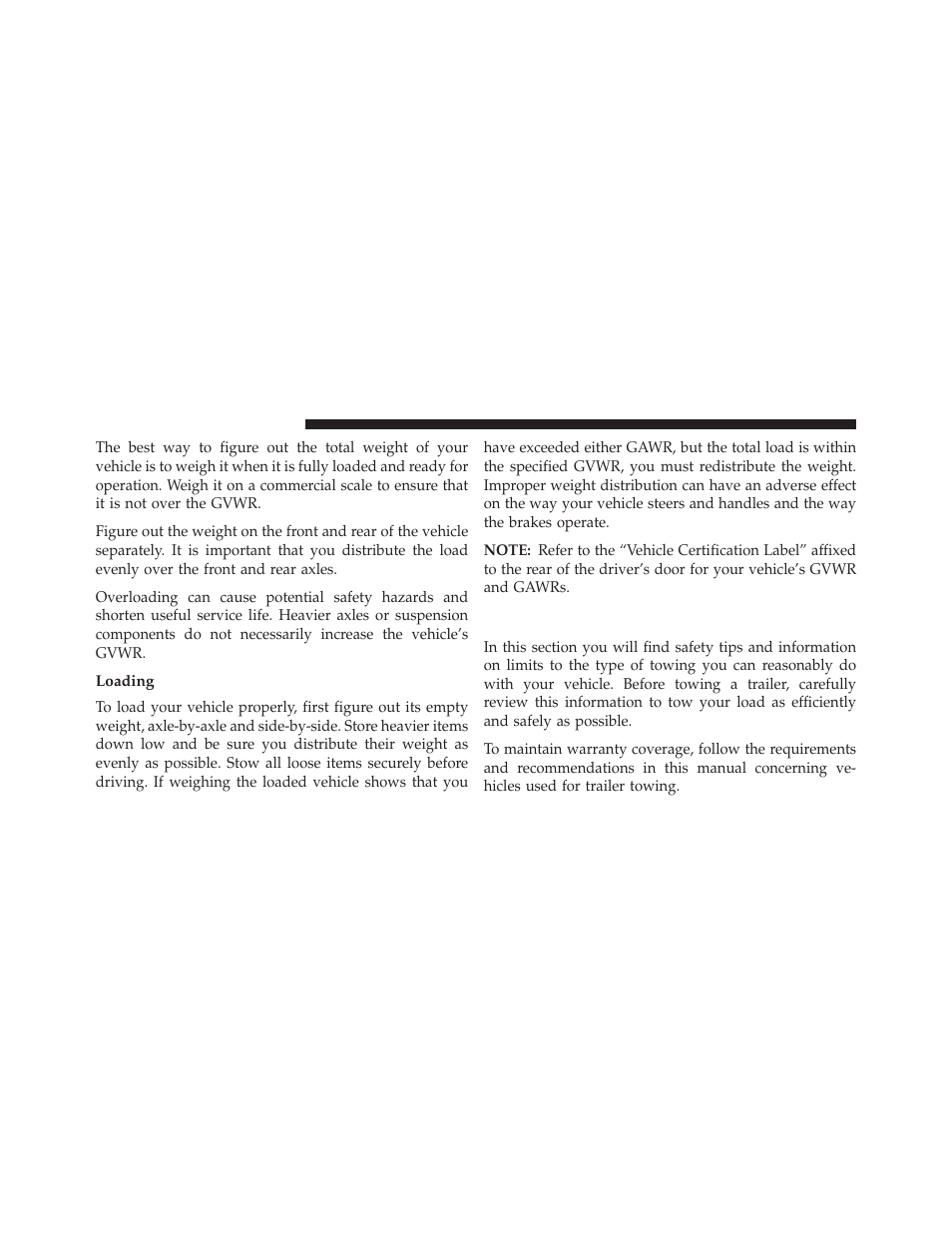 Loading, Trailer towing | Dodge 2013 Grand Caravan User Manual | Page 526 / 663