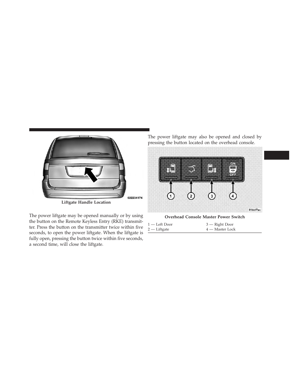 Power liftgate — if equipped | Dodge 2013 Grand Caravan User Manual | Page 53 / 663