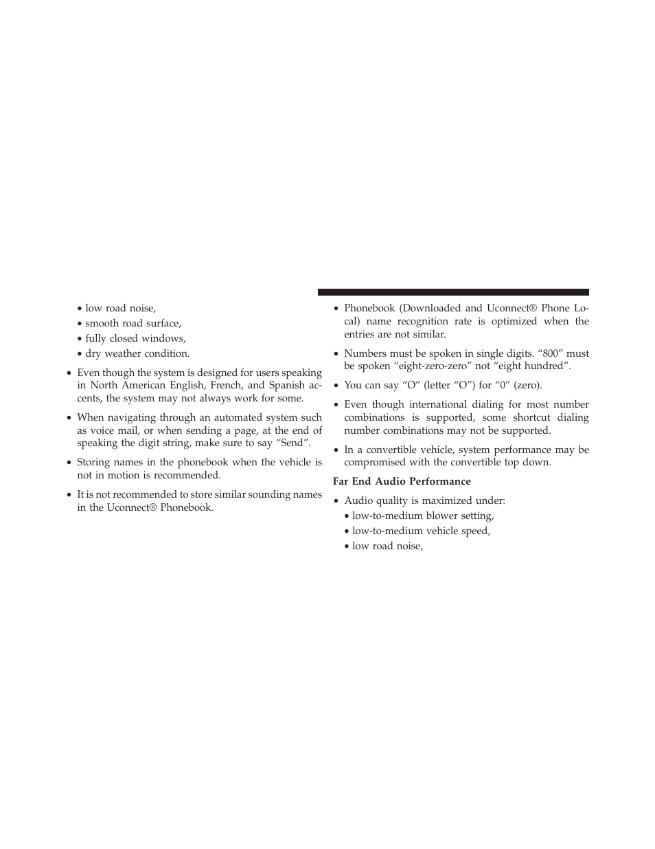 Far end audio performance | Dodge 2013 Durango User Manual | Page 158 / 697