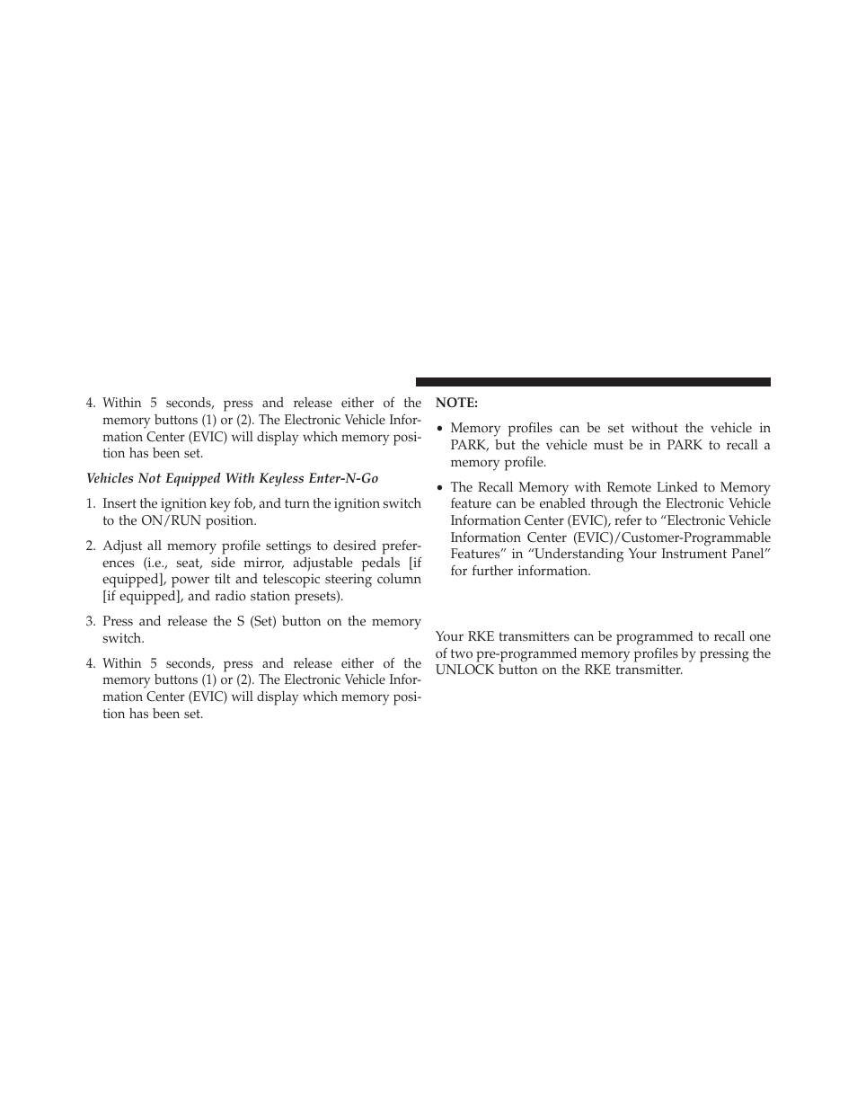 Linking and unlinking the remote keyless, Entry transmitter to memory | Dodge 2013 Durango User Manual | Page 198 / 697