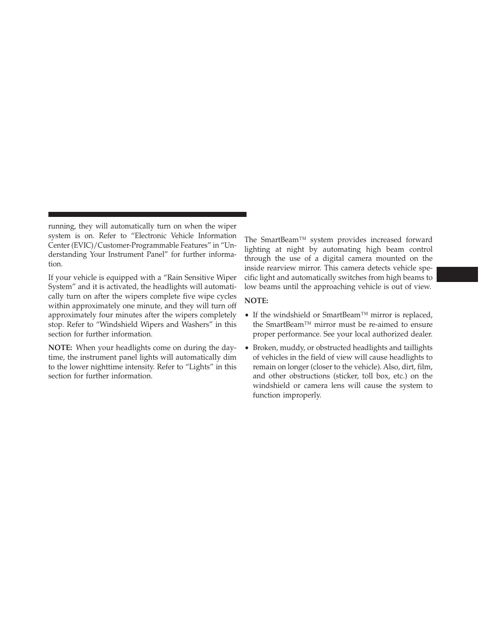 Smartbeam™ — if equipped | Dodge 2013 Durango User Manual | Page 205 / 697