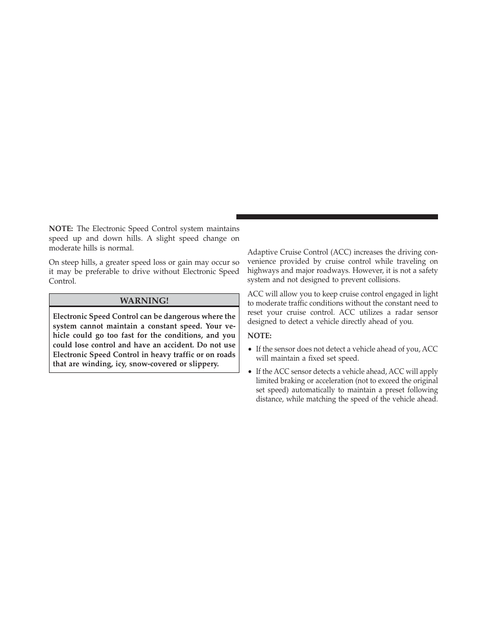 Adaptive cruise control (acc) — if equipped, Adaptive cruise control (acc) — if, Equipped | Dodge 2013 Durango User Manual | Page 224 / 697