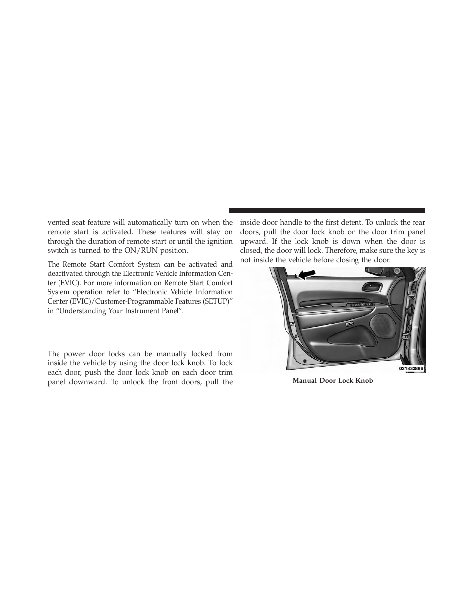 Door locks, Manual door locks | Dodge 2013 Durango User Manual | Page 36 / 697