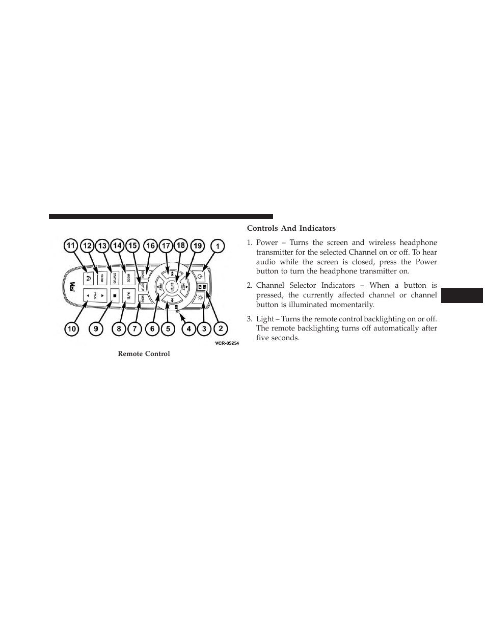 Ves remote control – if equipped, Controls and indicators | Dodge 2013 Durango User Manual | Page 401 / 697