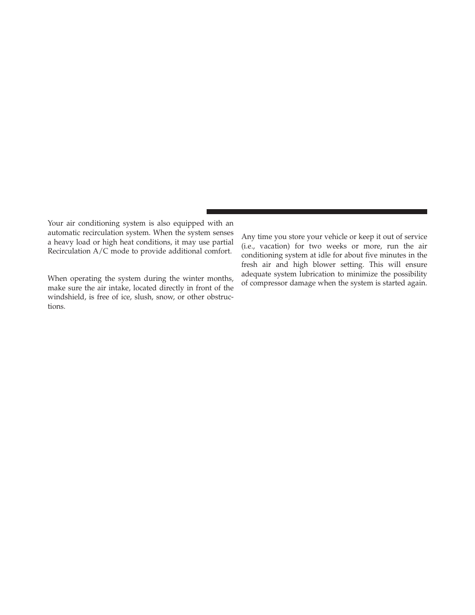 Winter operation, Vacation storage | Dodge 2013 Durango User Manual | Page 438 / 697
