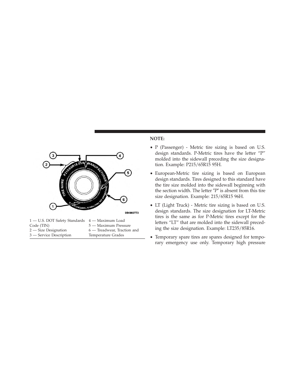 Tire safety information, Tire markings | Dodge 2013 Durango User Manual | Page 504 / 697