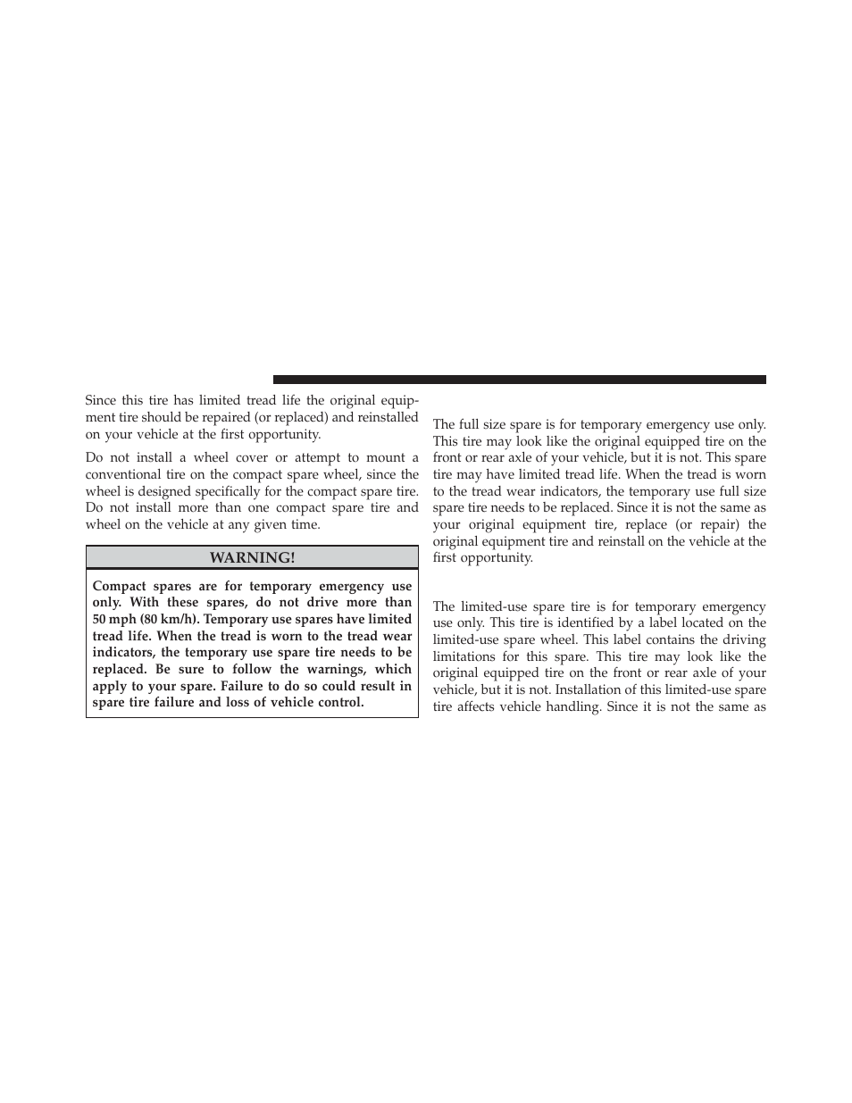 Full size spare – if equipped, Limited-use spare – if equipped | Dodge 2013 Durango User Manual | Page 520 / 697