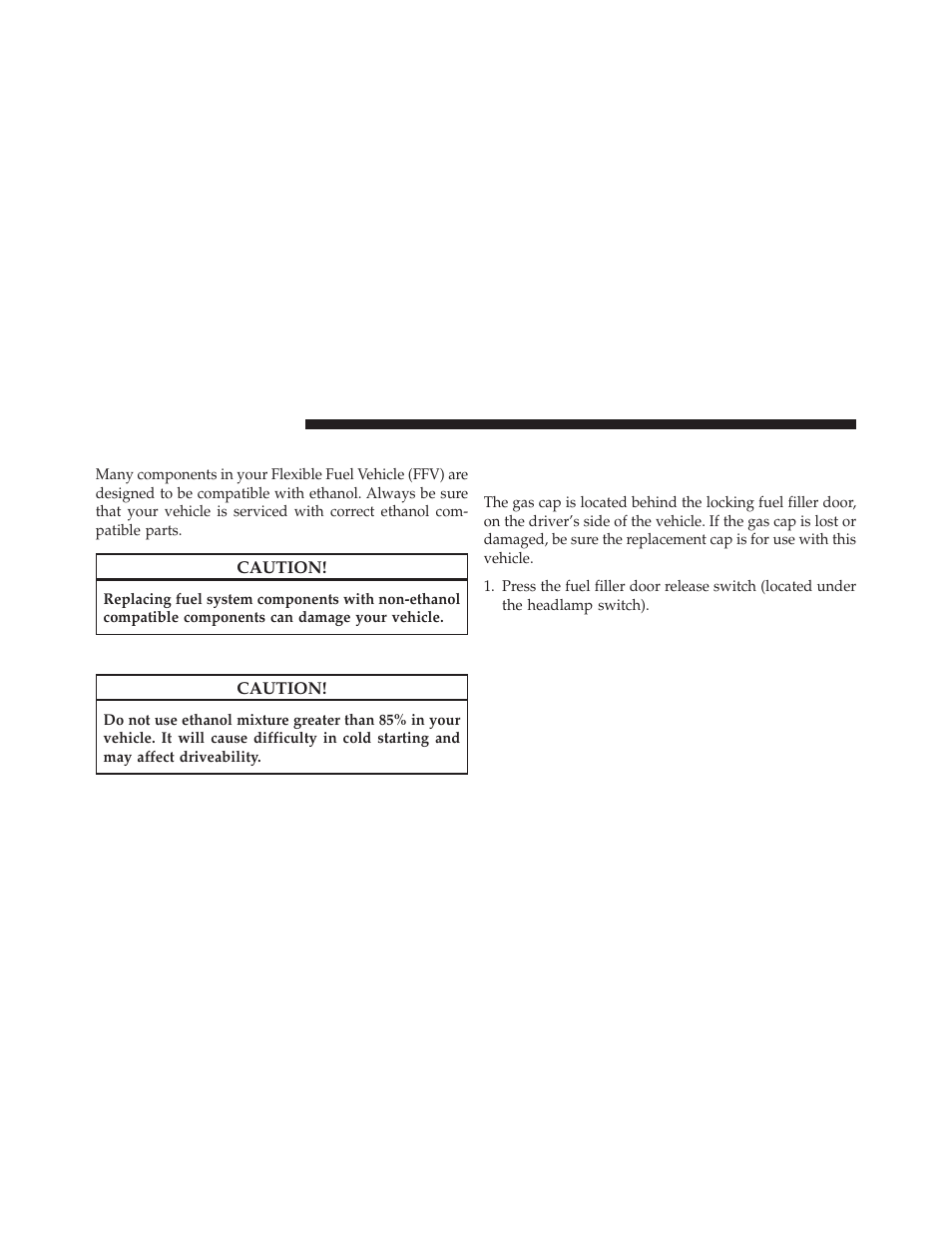 Replacement parts, Maintenance, Adding fuel | Fuel filler cap (gas cap) | Dodge 2013 Durango User Manual | Page 546 / 697