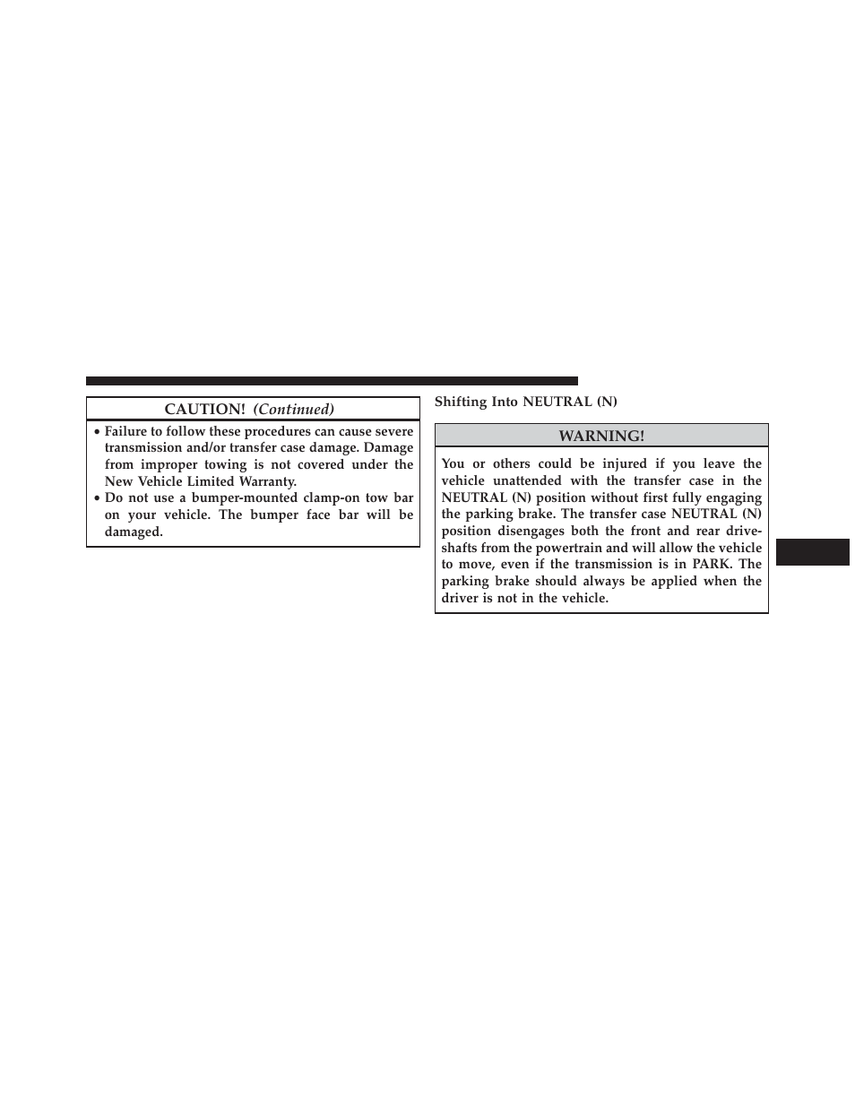 Shifting into neutral (n) | Dodge 2013 Durango User Manual | Page 571 / 697