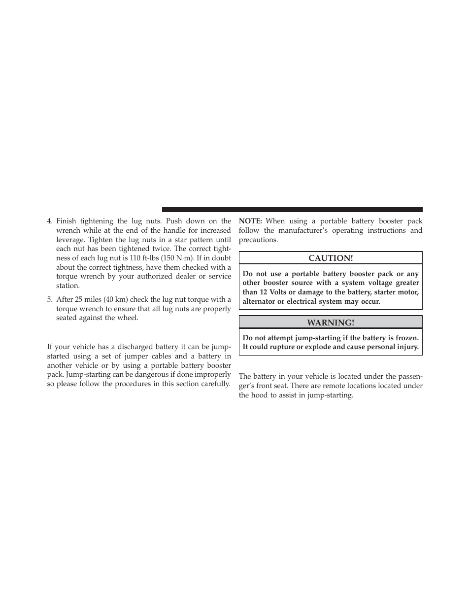 Jump-starting, Preparations for jump-start | Dodge 2013 Durango User Manual | Page 594 / 697