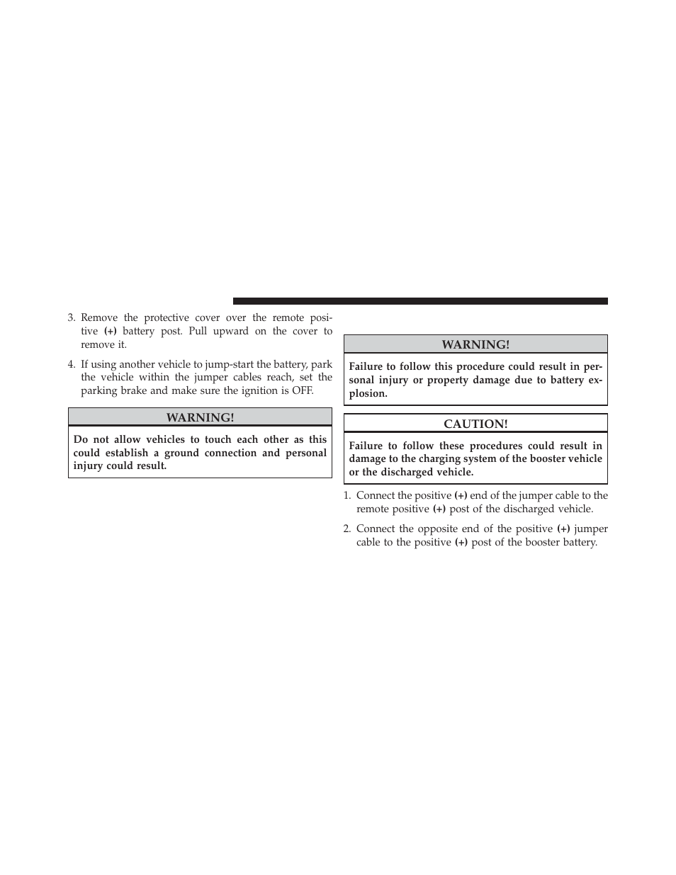Jump-starting procedure | Dodge 2013 Durango User Manual | Page 596 / 697