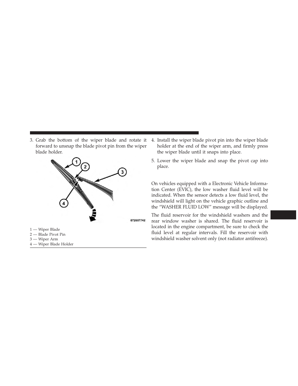 Adding washer fluid | Dodge 2013 Durango User Manual | Page 623 / 697