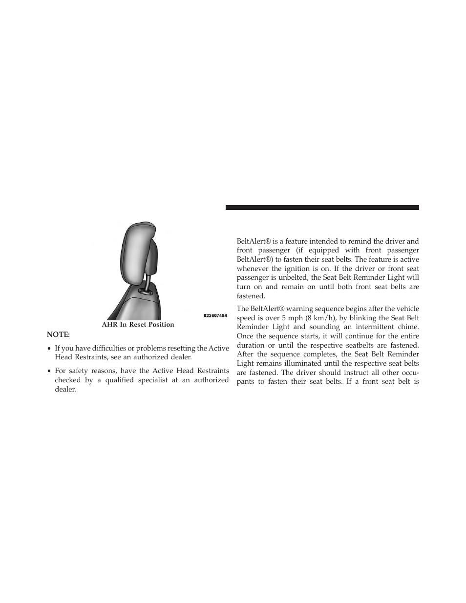 Enhanced seat belt use reminder system, Beltalert®) | Dodge 2013 Durango User Manual | Page 70 / 697