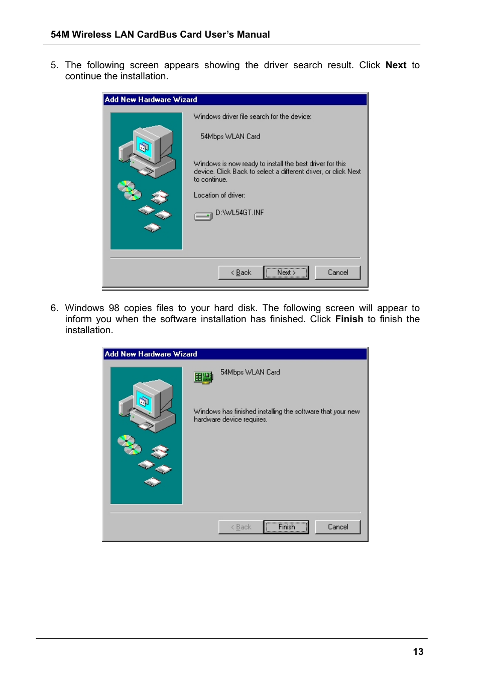Boca Research Wireless LAN CardBus Card 54M User Manual | Page 13 / 40