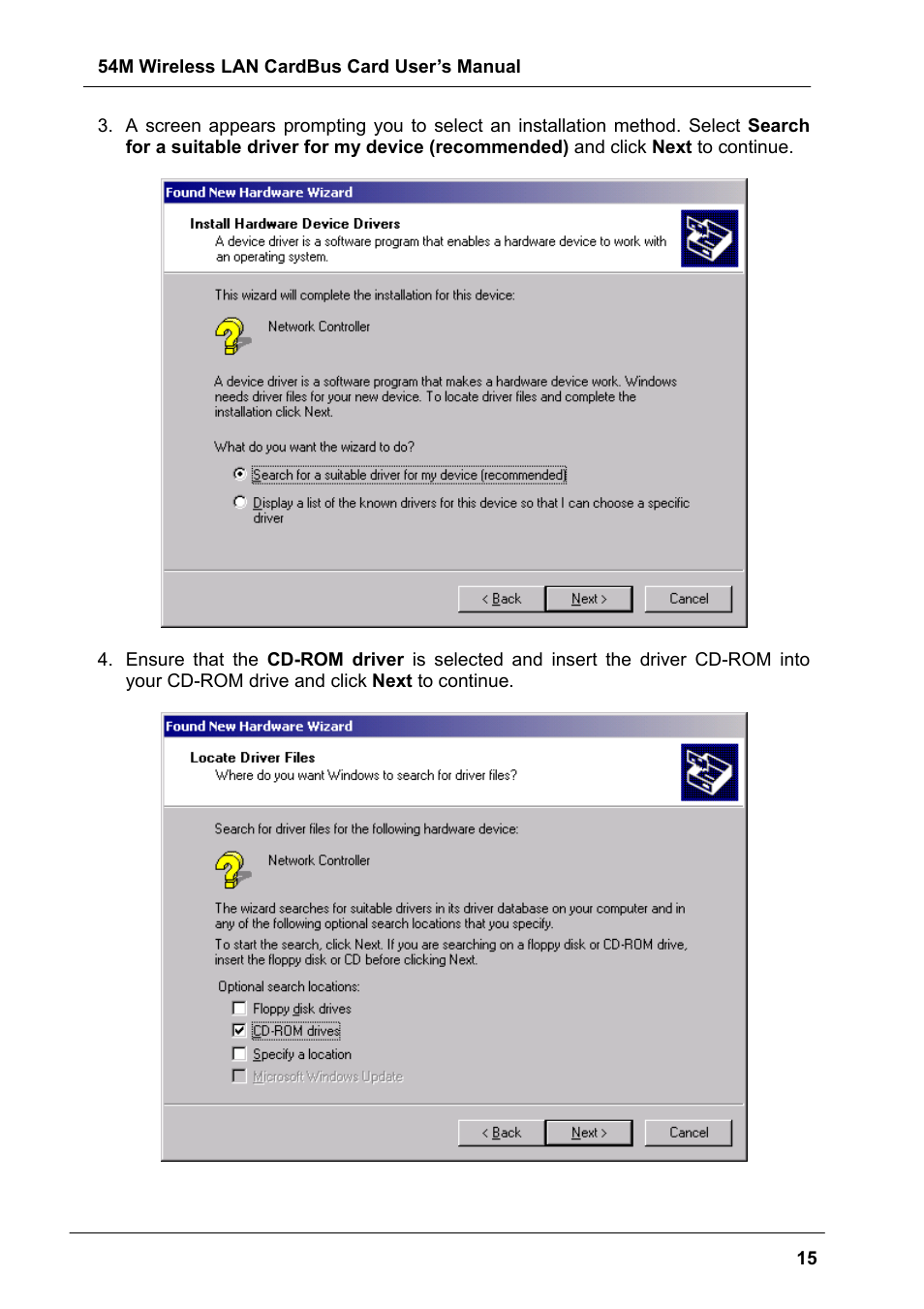 Boca Research Wireless LAN CardBus Card 54M User Manual | Page 15 / 40