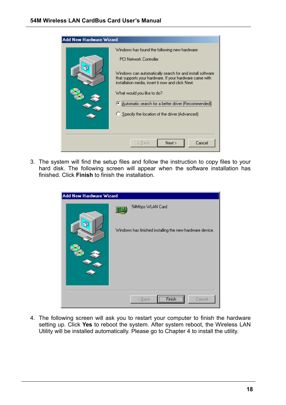 Boca Research Wireless LAN CardBus Card 54M User Manual | Page 18 / 40