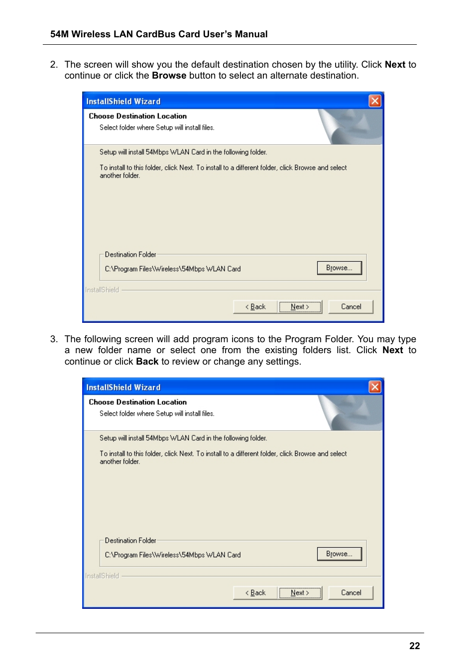 Boca Research Wireless LAN CardBus Card 54M User Manual | Page 22 / 40