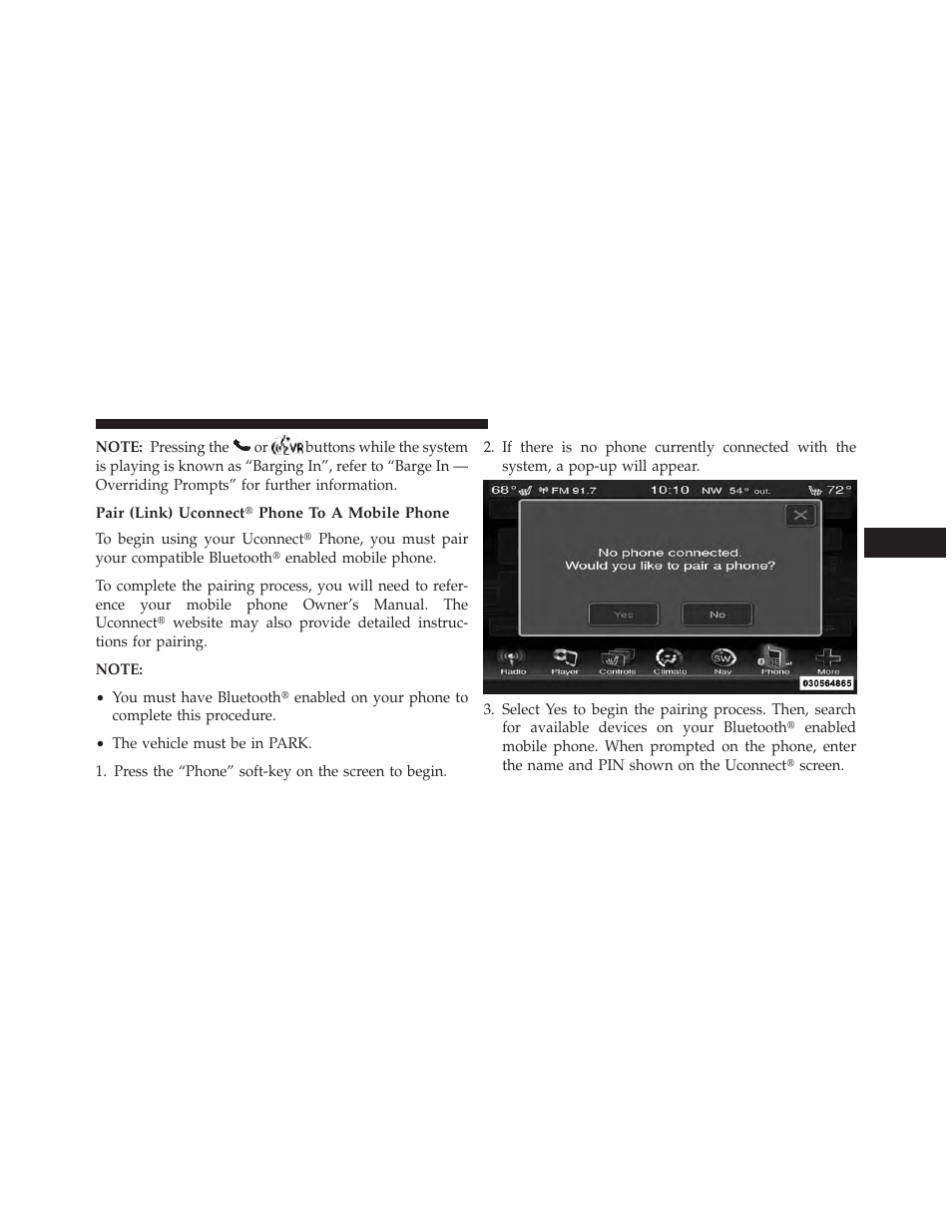 Pair (link) uconnect phone to a mobile phone | Dodge 2013 Charger SRT8 User Manual | Page 155 / 587