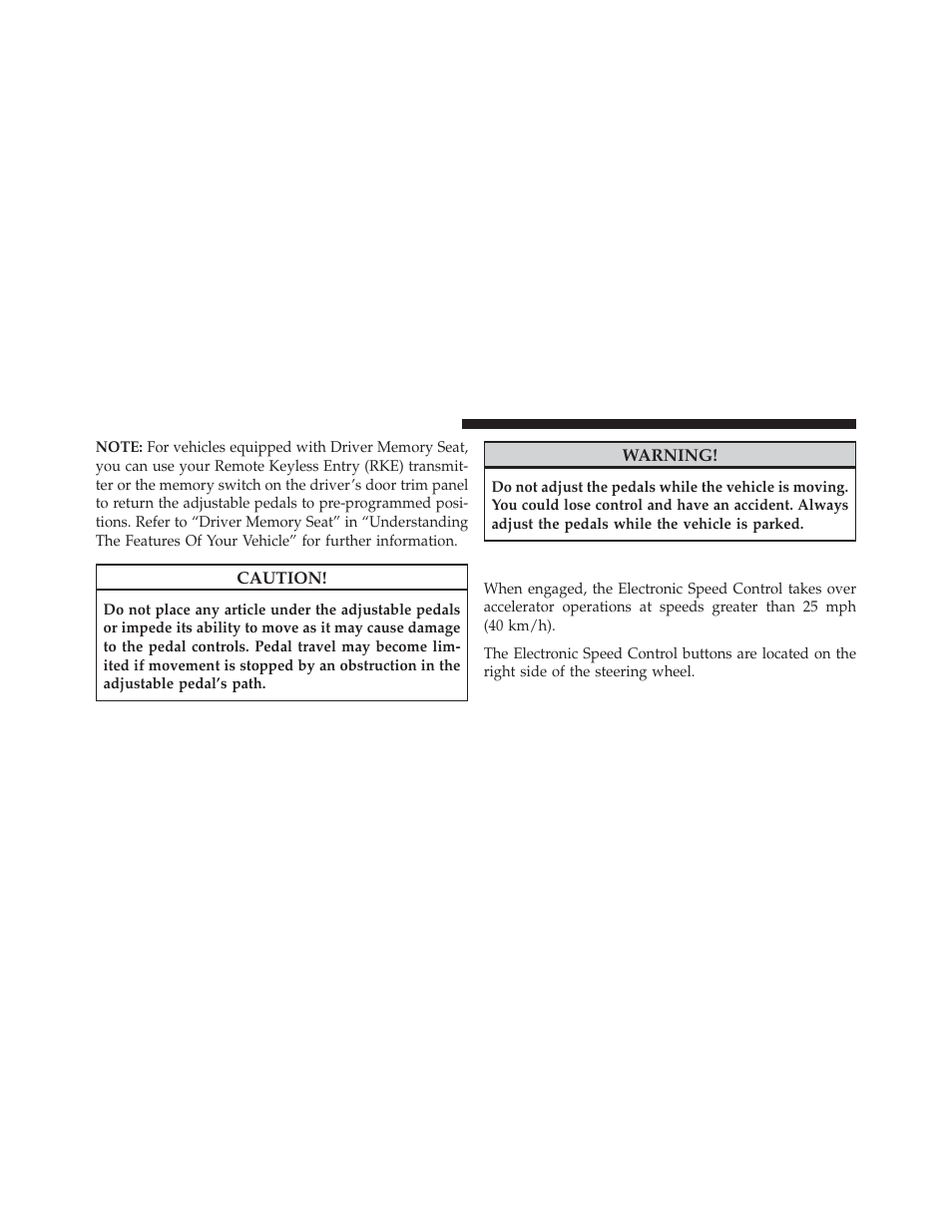 Electronic speed control — if equipped, Electronic speed control, If equipped | Dodge 2013 Charger SRT8 User Manual | Page 240 / 587