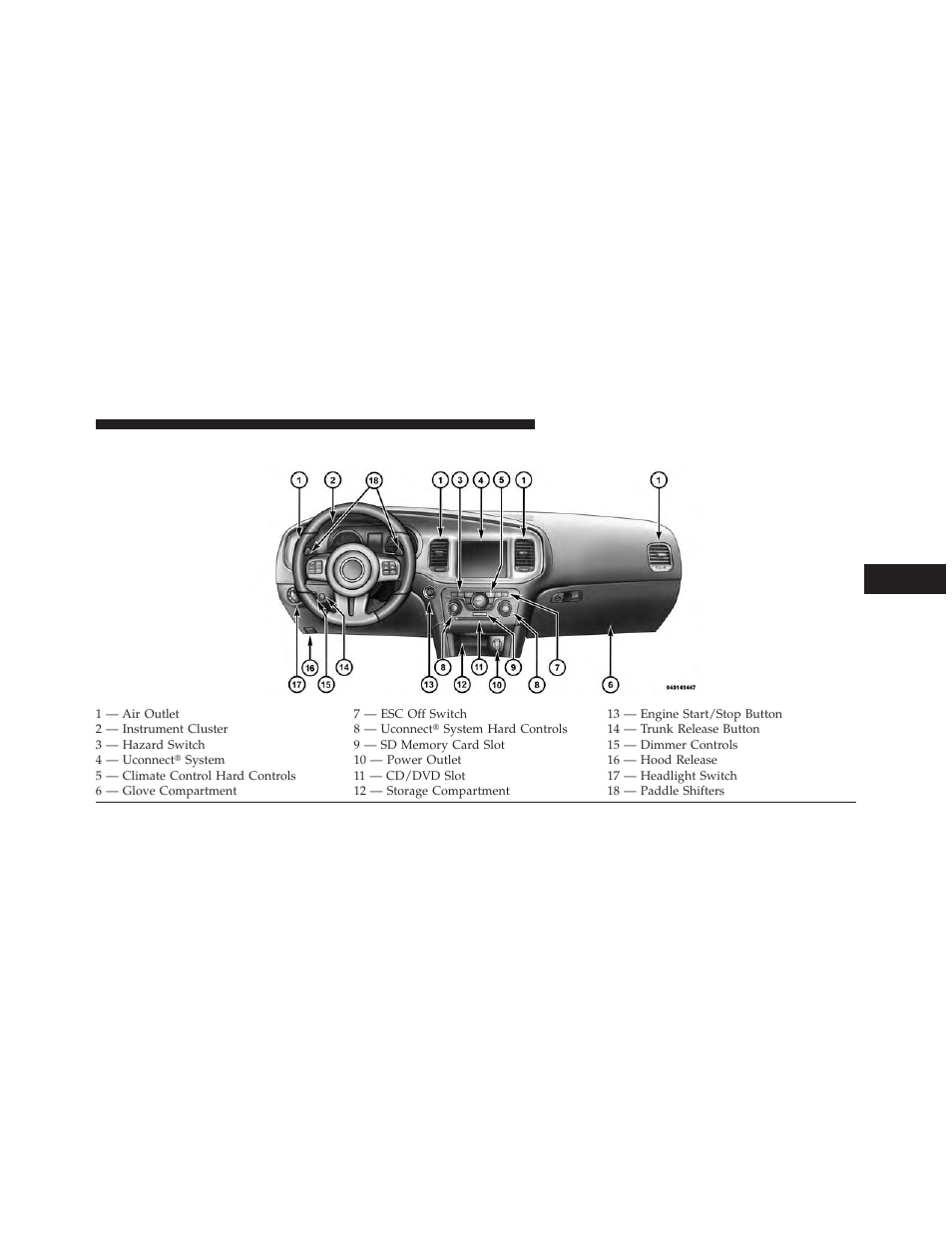 Instrument panel features | Dodge 2013 Charger SRT8 User Manual | Page 309 / 587