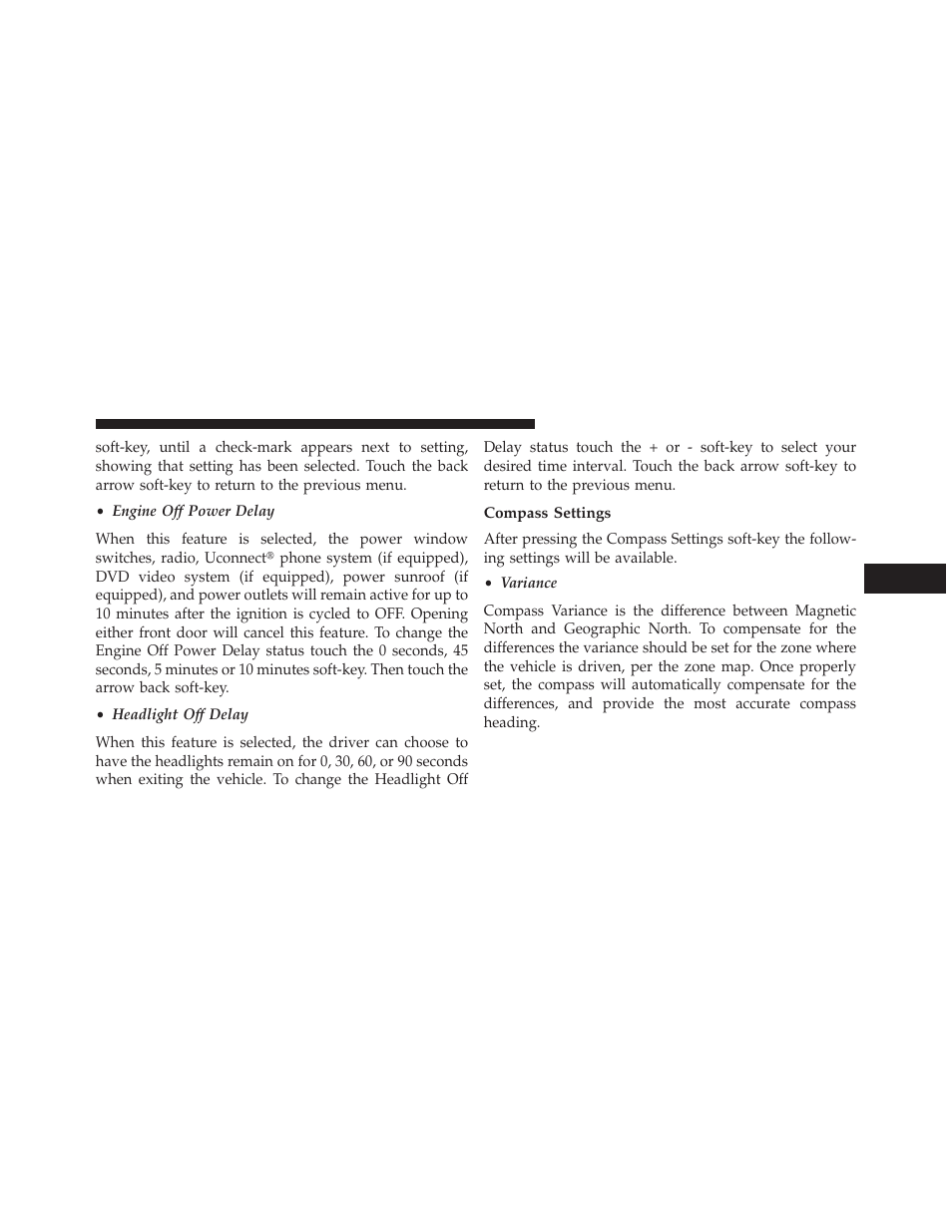 Compass settings | Dodge 2013 Charger SRT8 User Manual | Page 361 / 587