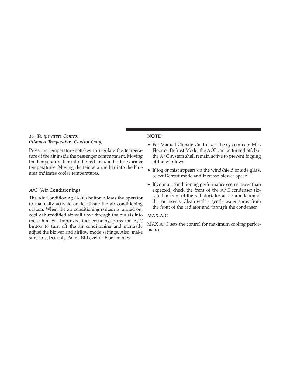 Climate control functions, A/c (air conditioning) | Dodge 2013 Charger SRT8 User Manual | Page 376 / 587