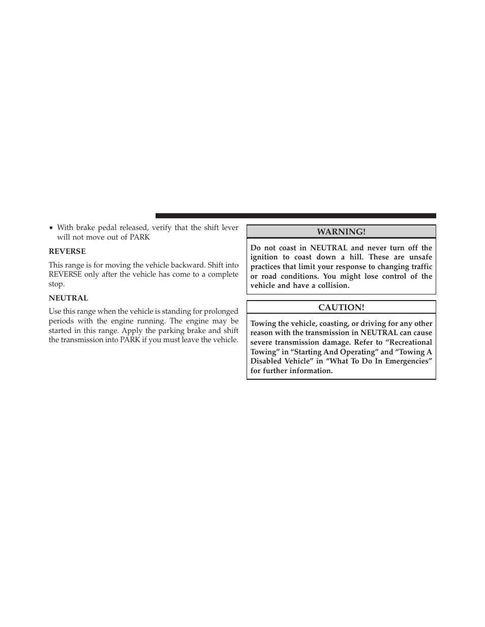 Reverse, Neutral | Dodge 2013 Charger SRT8 User Manual | Page 398 / 587