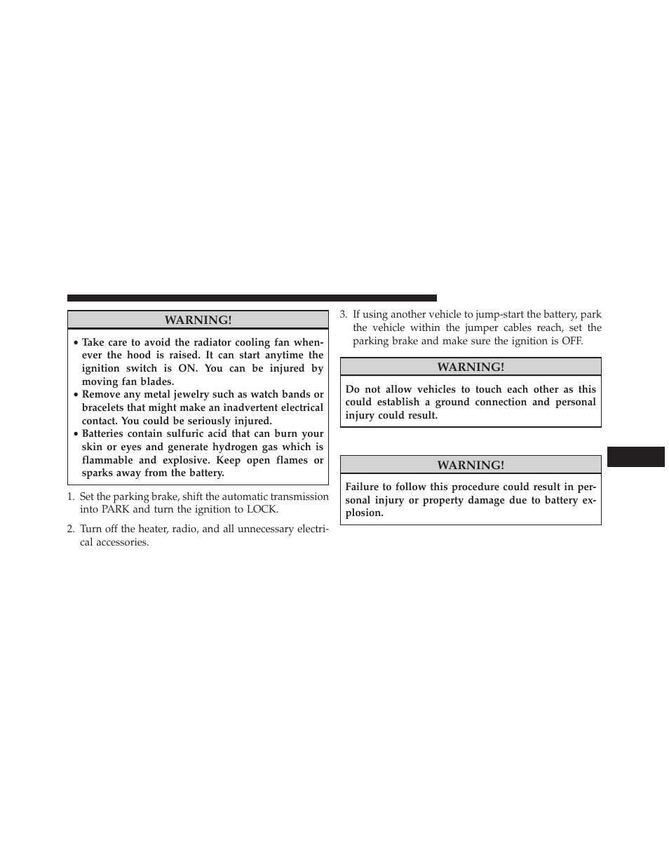 Jump-starting procedure | Dodge 2013 Charger SRT8 User Manual | Page 479 / 587